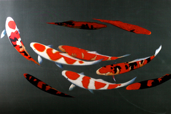 《九鲤献福》心60100框87128 精品刺绣作品   2-4丝绣制  徐祥云女士绣制