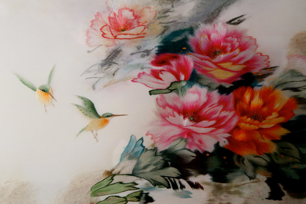 陈志才写意花鸟系列  心4060  框6286  精品刺绣作品   1-4丝绣制