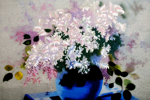 《丁香花》画心5060 画框6888  精品刺绣作品   1-4丝绣制