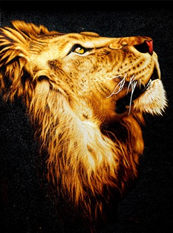 《雄狮》精品刺绣作品   1-4丝绣制  徐祥云女士绣制